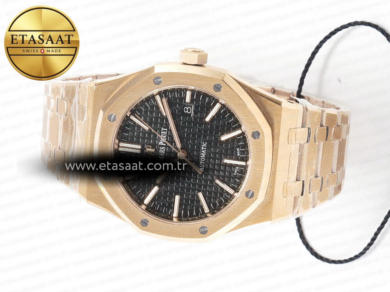 Royal Oak 41mm 15400 RG ZF 1:1 Best Edition Black Textured Dial on RG Bracelet V2 SA3120 Super Clone - Görsel 9