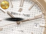 Royal Oak 41mm 15400 RG ZF 1:1 Best Edition White Textured Dial on RG Bracelet V2 SA3120 Super Clone - Görsel 11