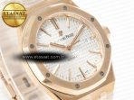 Royal Oak 41mm 15400 RG ZF 1:1 Best Edition White Textured Dial on RG Bracelet V2 SA3120 Super Clone - Görsel 5