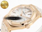 Royal Oak 41mm 15400 RG ZF 1:1 Best Edition White Textured Dial on RG Bracelet V2 SA3120 Super Clone - Görsel 6
