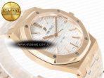 Royal Oak 41mm 15400 RG ZF 1:1 Best Edition White Textured Dial on RG Bracelet V2 SA3120 Super Clone - Görsel 7