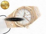 Royal Oak 41mm 15400 RG ZF 1:1 Best Edition White Textured Dial on RG Bracelet V2 SA3120 Super Clone - Görsel 8