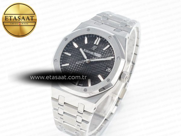 Royal Oak 41mm 15500 SS ZF 1:1 Best Edition Black Textured Dial on SS Bracelet SA4302 Super Clone V3