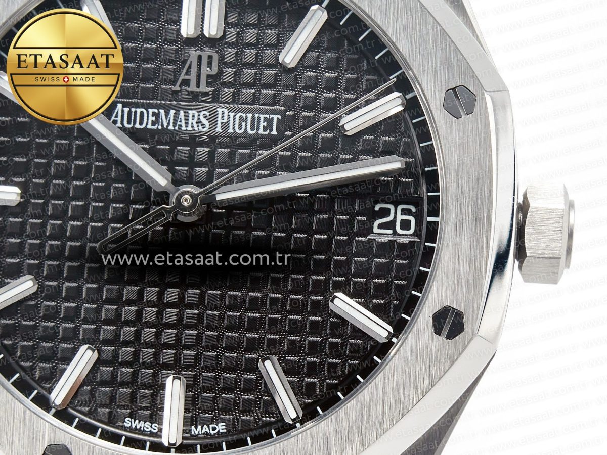 Royal Oak 41mm 15500 SS ZF 1:1 Best Edition Black Textured Dial on SS Bracelet SA4302 Super Clone V3 - Görsel 11