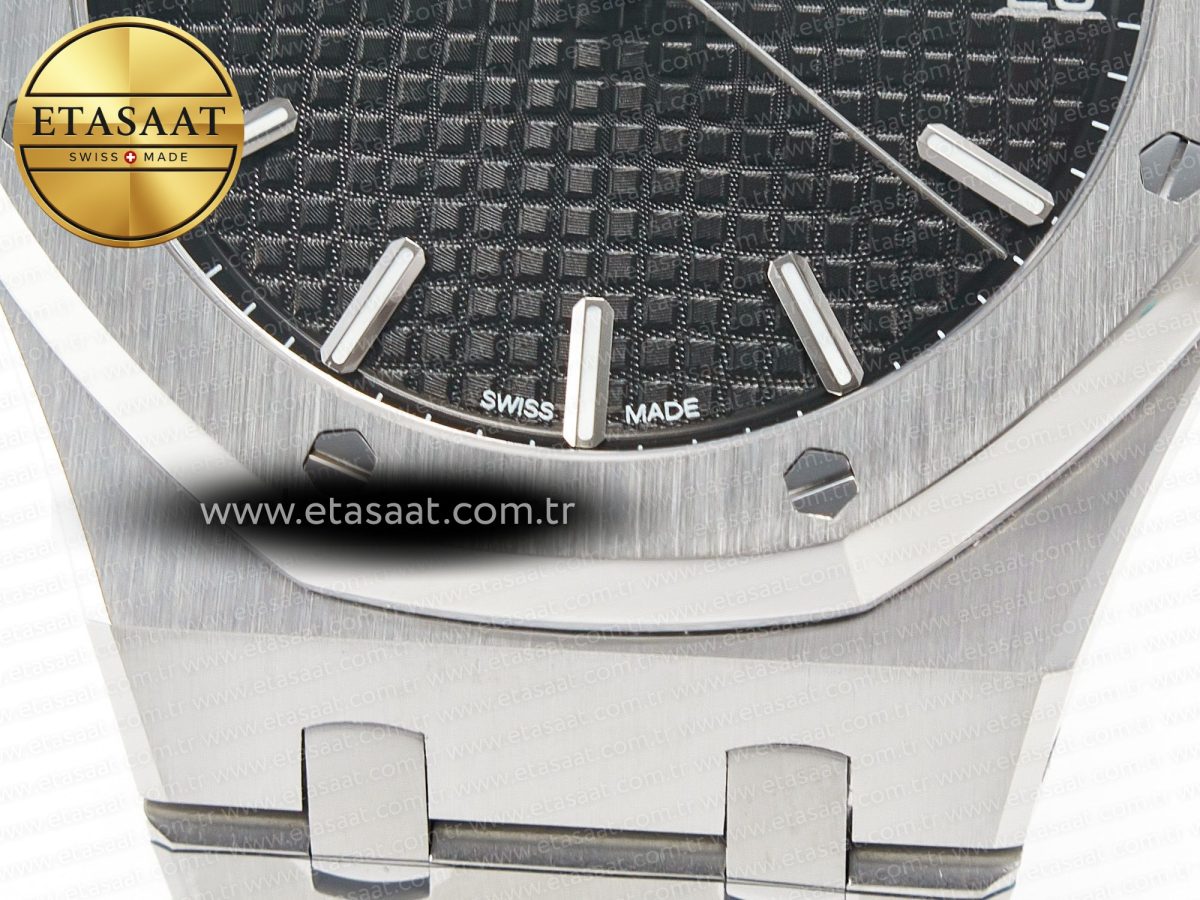 Royal Oak 41mm 15500 SS ZF 1:1 Best Edition Black Textured Dial on SS Bracelet SA4302 Super Clone V3 - Görsel 12