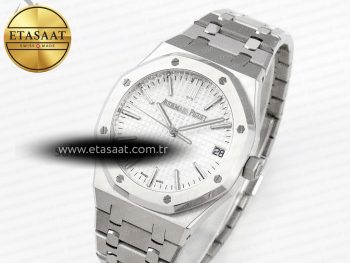 ROYAL OAK 41MM 15510 “50TH ANNIVERSARY” SS APSF 1:1 BEST EDITION WHITE DIAL ON SS BRACELET SA4302 SUPER CLONE