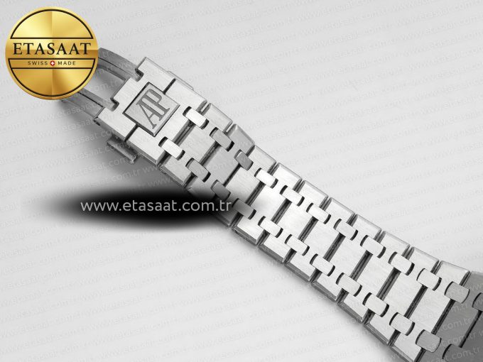 Royal Oak 41mm 15510BC SS ZF 1:1 Best Edition Ice Blue Crystal Dial on SS Bracelet SA4302 Super Clone V3 - Görsel 22