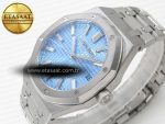 Royal Oak 41mm 15510BC SS ZF 1:1 Best Edition Ice Blue Crystal Dial on SS Bracelet SA4302 Super Clone V3 - Görsel 6