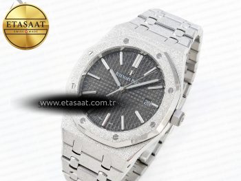 Royal Oak 41MM FROSTED SS APSF 1:1 BEST EDITION GRAY TEXTURED DIAL ON SS BRACELET SA3120 SUPER CLONE