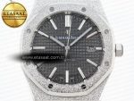 Royal Oak 41MM FROSTED SS APSF 1:1 BEST EDITION GRAY TEXTURED DIAL ON SS BRACELET SA3120 SUPER CLONE - Görsel 4