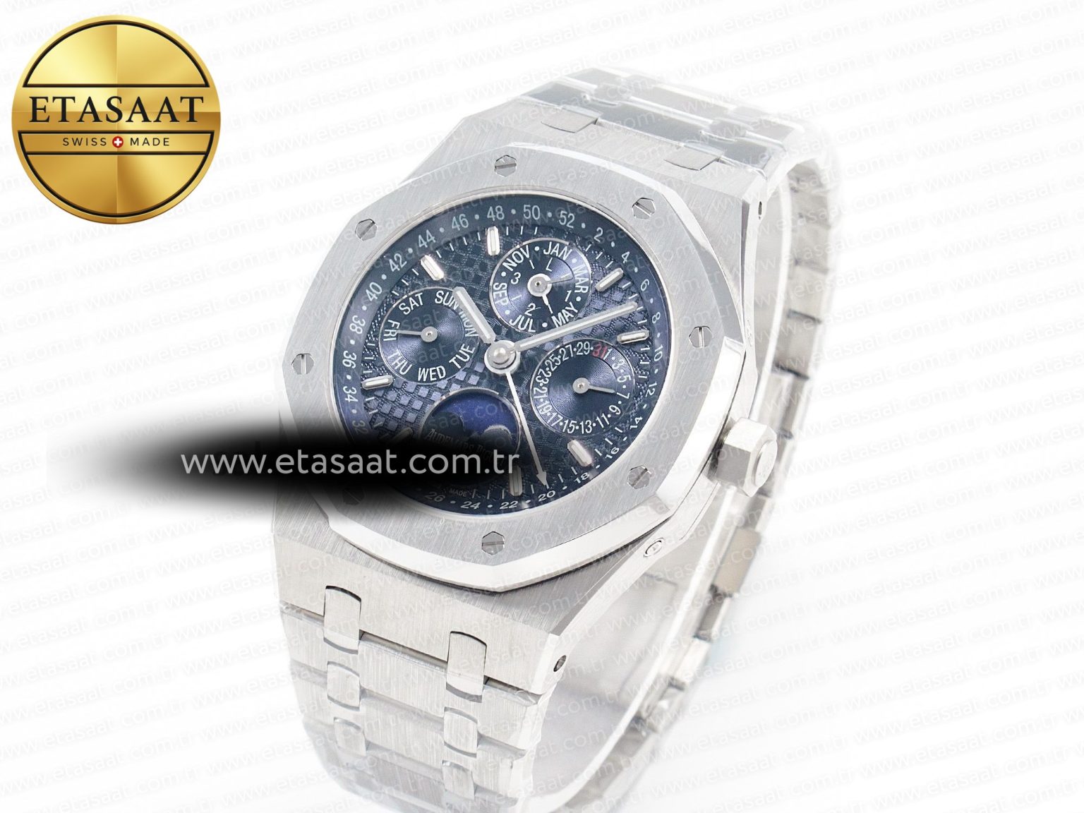 Royal Oak 41mm Perpetual Calendar 26574 SS APSF 1:1 Best Edition Blue Dial on SS Bracelet A5134 (CHS) - Görsel 1