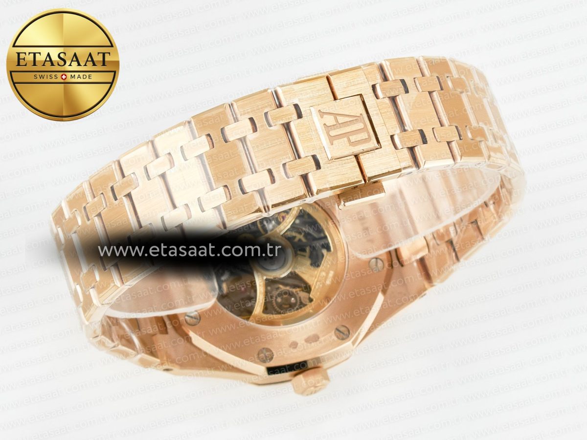 Royal Oak 41mm Skeleton 15407 RG ZF 1:1 Best Edition Skeleton Dial on RG Bracelet A3132 - Görsel 15