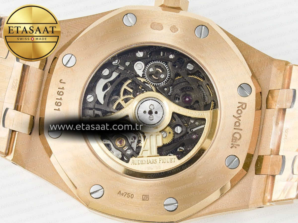 Royal Oak 41mm Skeleton 15407 RG ZF 1:1 Best Edition Skeleton Dial on RG Bracelet A3132 - Görsel 17