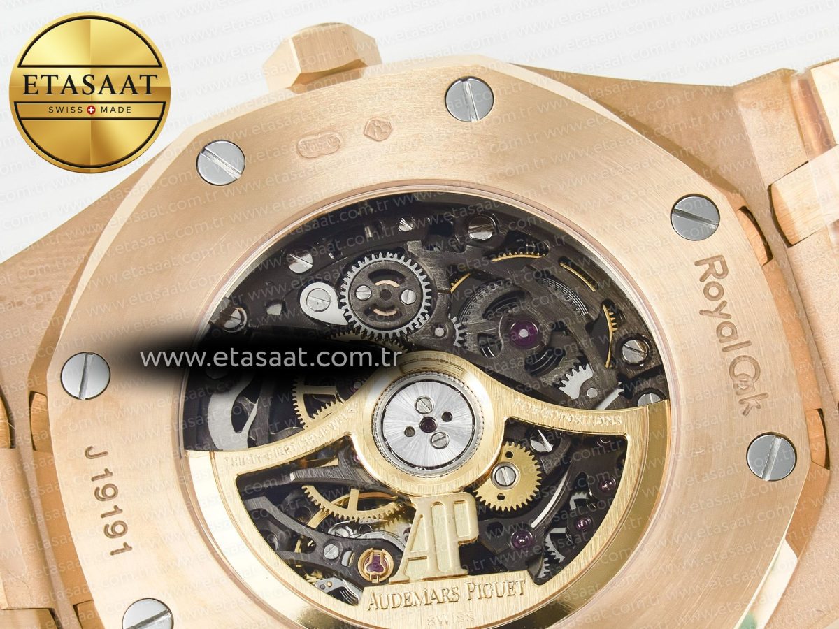 Royal Oak 41mm Skeleton 15407 RG ZF 1:1 Best Edition Skeleton Dial on RG Bracelet A3132 - Görsel 18