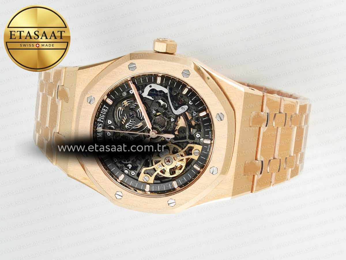 Royal Oak 41mm Skeleton 15407 RG ZF 1:1 Best Edition Skeleton Dial on RG Bracelet A3132 - Görsel 9