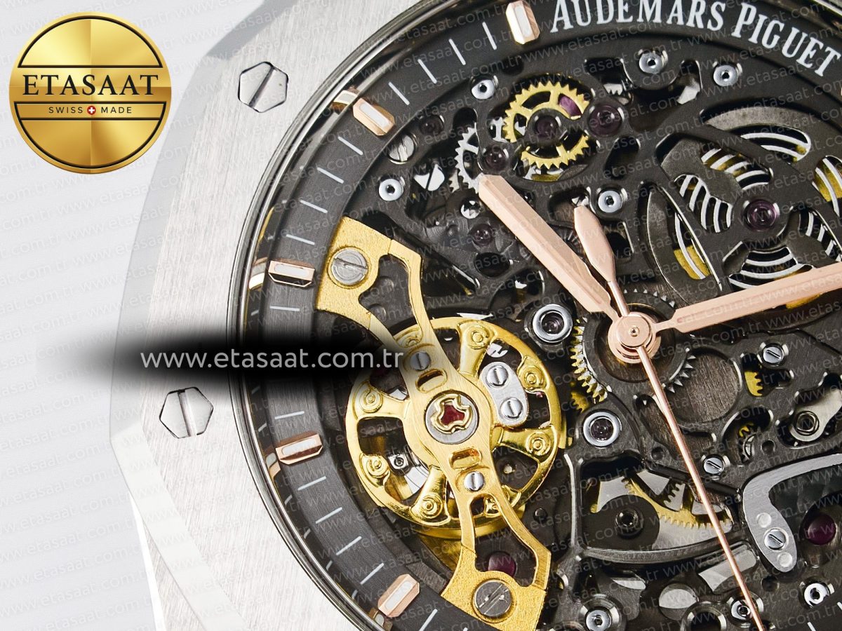 Royal Oak 41mm Skeleton 15407 SS ZF 1:1 Best Edition Skeleton Dial on SS Bracelet A3132 - Görsel 10