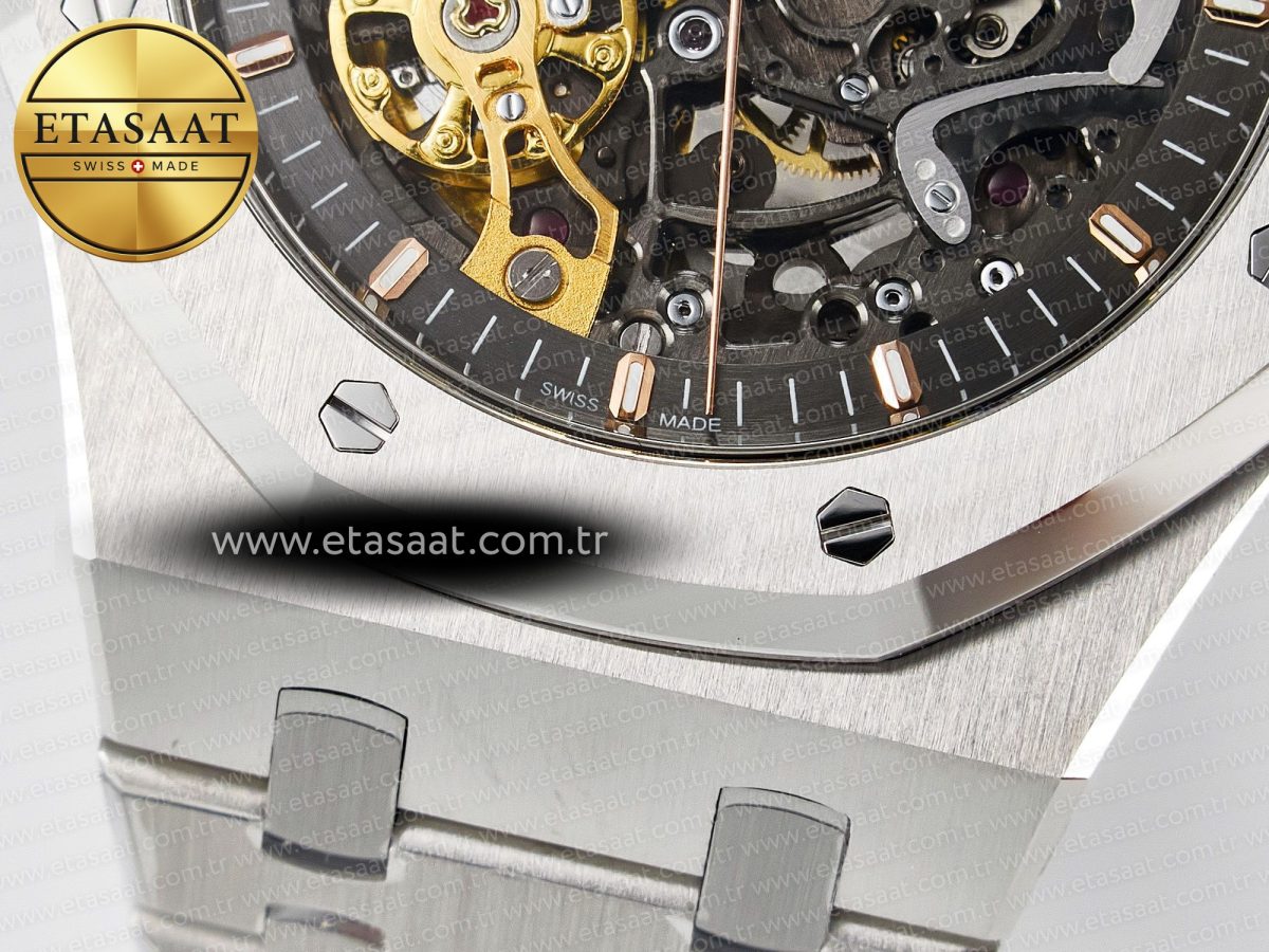 Royal Oak 41mm Skeleton 15407 SS ZF 1:1 Best Edition Skeleton Dial on SS Bracelet A3132 - Görsel 12