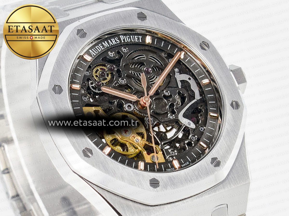 Royal Oak 41mm Skeleton 15407 SS ZF 1:1 Best Edition Skeleton Dial on SS Bracelet A3132 - Görsel 5