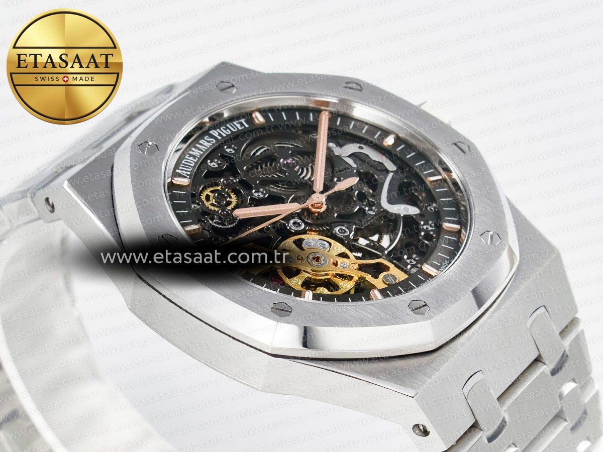 Royal Oak 41mm Skeleton 15407 SS ZF 1:1 Best Edition Skeleton Dial on SS Bracelet A3132 - Görsel 7