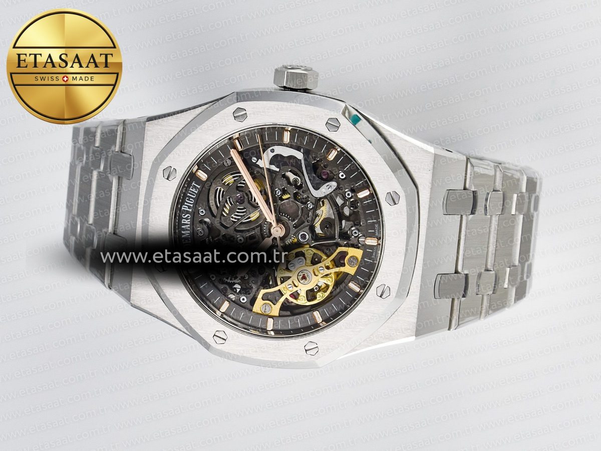 Royal Oak 41mm Skeleton 15407 SS ZF 1:1 Best Edition Skeleton Dial on SS Bracelet A3132 - Görsel 9