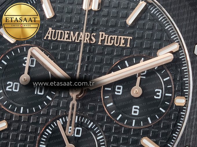 Royal Oak Chrono 26240 Black Ceramic APSF 1:1 Best Edition on Ceramic Bracelet SA4401 Super Clone - Görsel 10