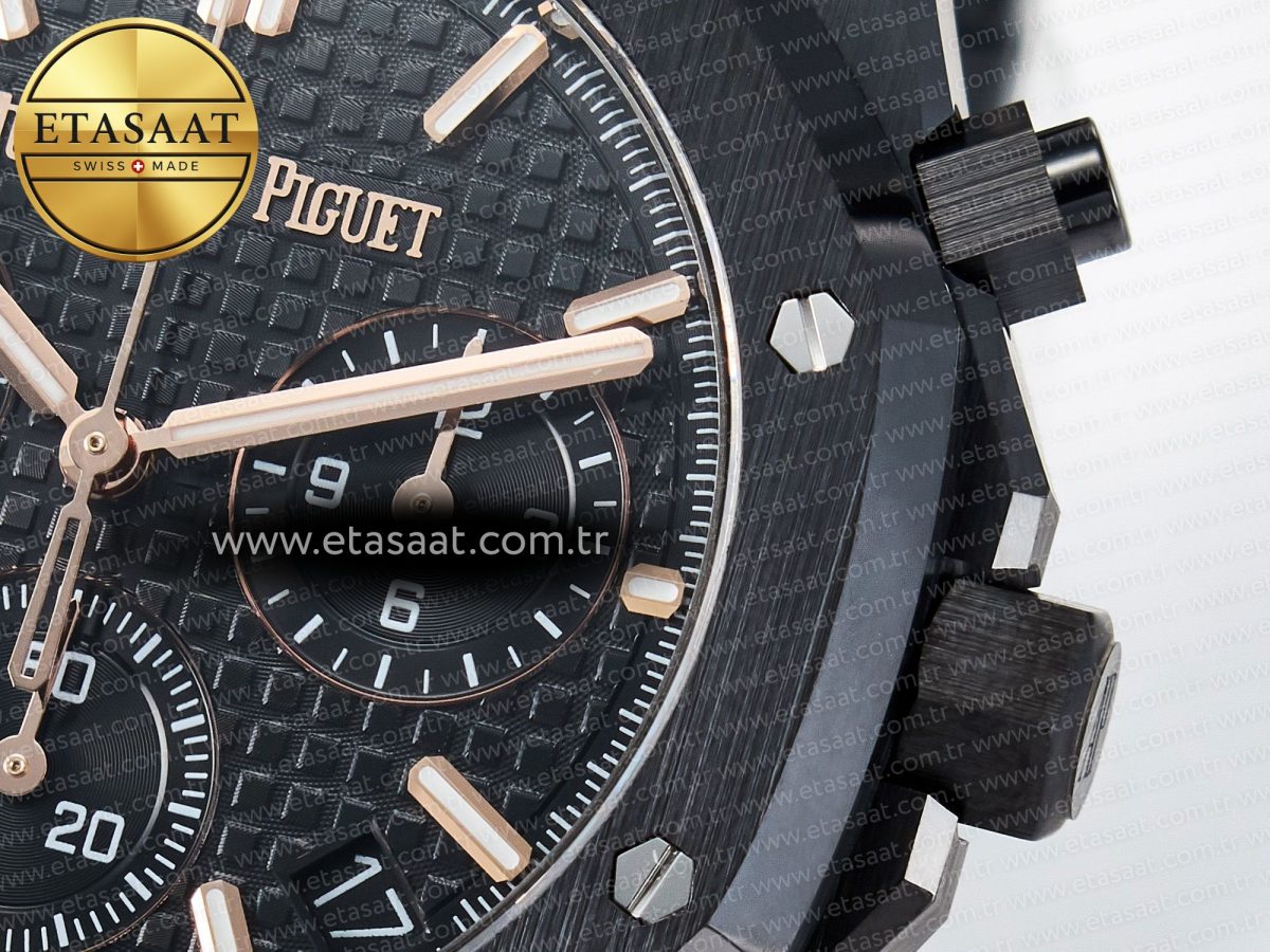Royal Oak Chrono 26240 Black Ceramic APSF 1:1 Best Edition on Ceramic Bracelet SA4401 Super Clone - Görsel 11