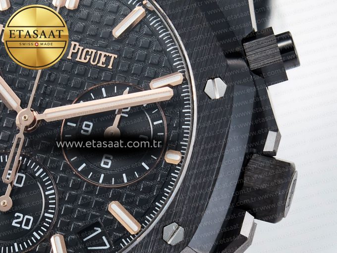 Royal Oak Chrono 26240 Black Ceramic APSF 1:1 Best Edition on Ceramic Bracelet SA4401 Super Clone - Görsel 11