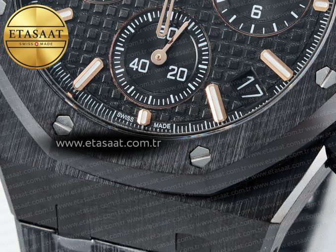 Royal Oak Chrono 26240 Black Ceramic APSF 1:1 Best Edition on Ceramic Bracelet SA4401 Super Clone - Görsel 12