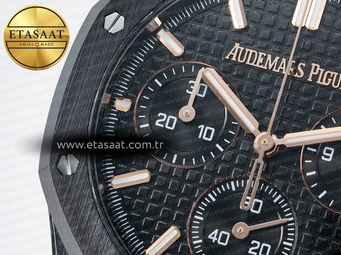 Royal Oak Chrono 26240 Black Ceramic APSF 1:1 Best Edition on Ceramic Bracelet SA4401 Super Clone - Görsel 13