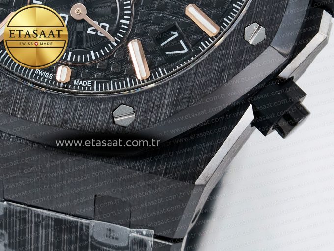 Royal Oak Chrono 26240 Black Ceramic APSF 1:1 Best Edition on Ceramic Bracelet SA4401 Super Clone - Görsel 14