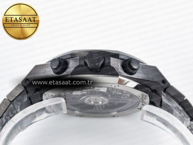 Royal Oak Chrono 26240 Black Ceramic APSF 1:1 Best Edition on Ceramic Bracelet SA4401 Super Clone - Görsel 16