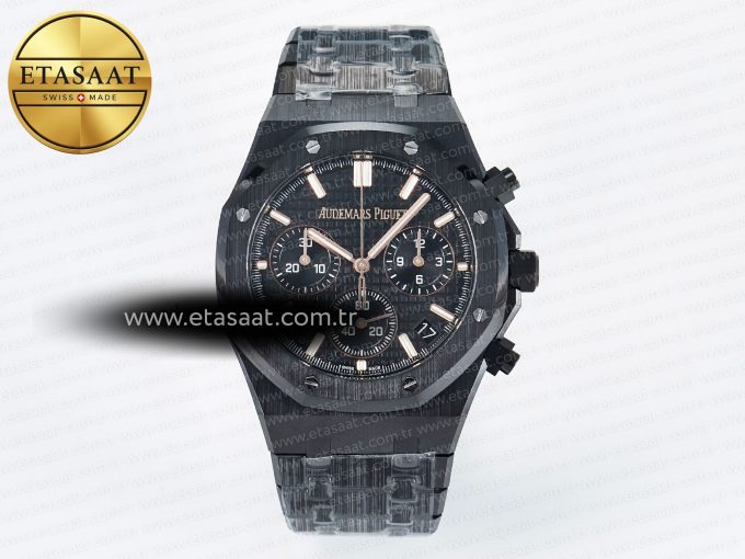 Royal Oak Chrono 26240 Black Ceramic APSF 1:1 Best Edition on Ceramic Bracelet SA4401 Super Clone - Görsel 3
