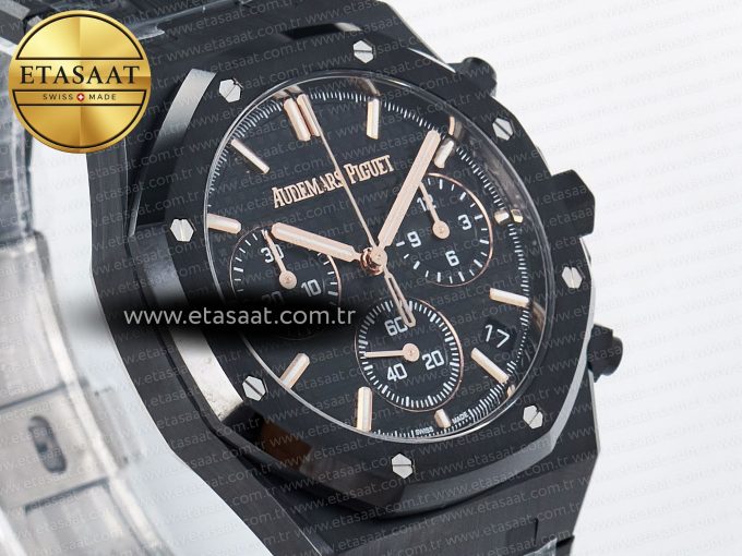 Royal Oak Chrono 26240 Black Ceramic APSF 1:1 Best Edition on Ceramic Bracelet SA4401 Super Clone - Görsel 5