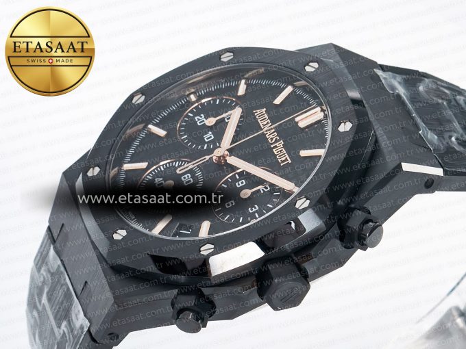 Royal Oak Chrono 26240 Black Ceramic APSF 1:1 Best Edition on Ceramic Bracelet SA4401 Super Clone - Görsel 6