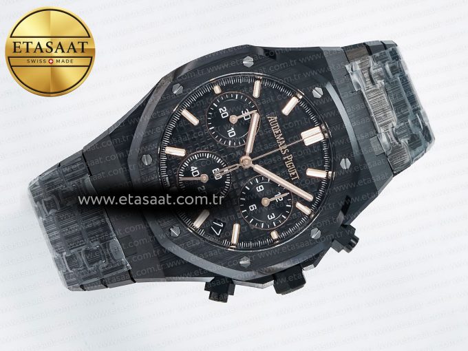 Royal Oak Chrono 26240 Black Ceramic APSF 1:1 Best Edition on Ceramic Bracelet SA4401 Super Clone - Görsel 8