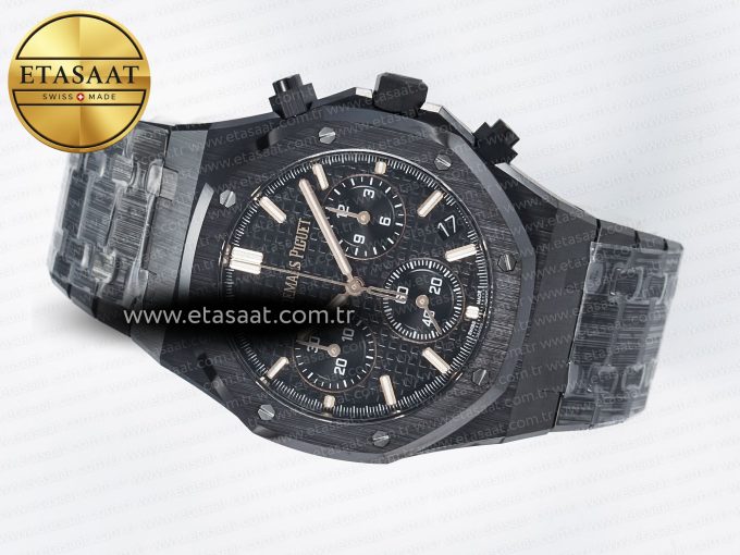 Royal Oak Chrono 26240 Black Ceramic APSF 1:1 Best Edition on Ceramic Bracelet SA4401 Super Clone - Görsel 9