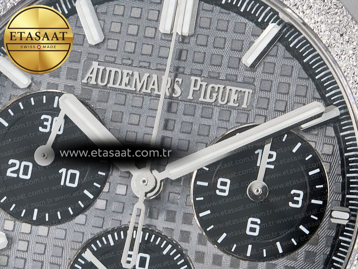 Royal Oak Chrono 26240 Frosted SS APSF 1:1 Best Edition Gray Dial on Bracelet SA4401 Super Clone - Görsel 10