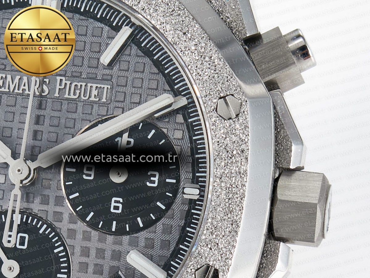 Royal Oak Chrono 26240 Frosted SS APSF 1:1 Best Edition Gray Dial on Bracelet SA4401 Super Clone - Görsel 11