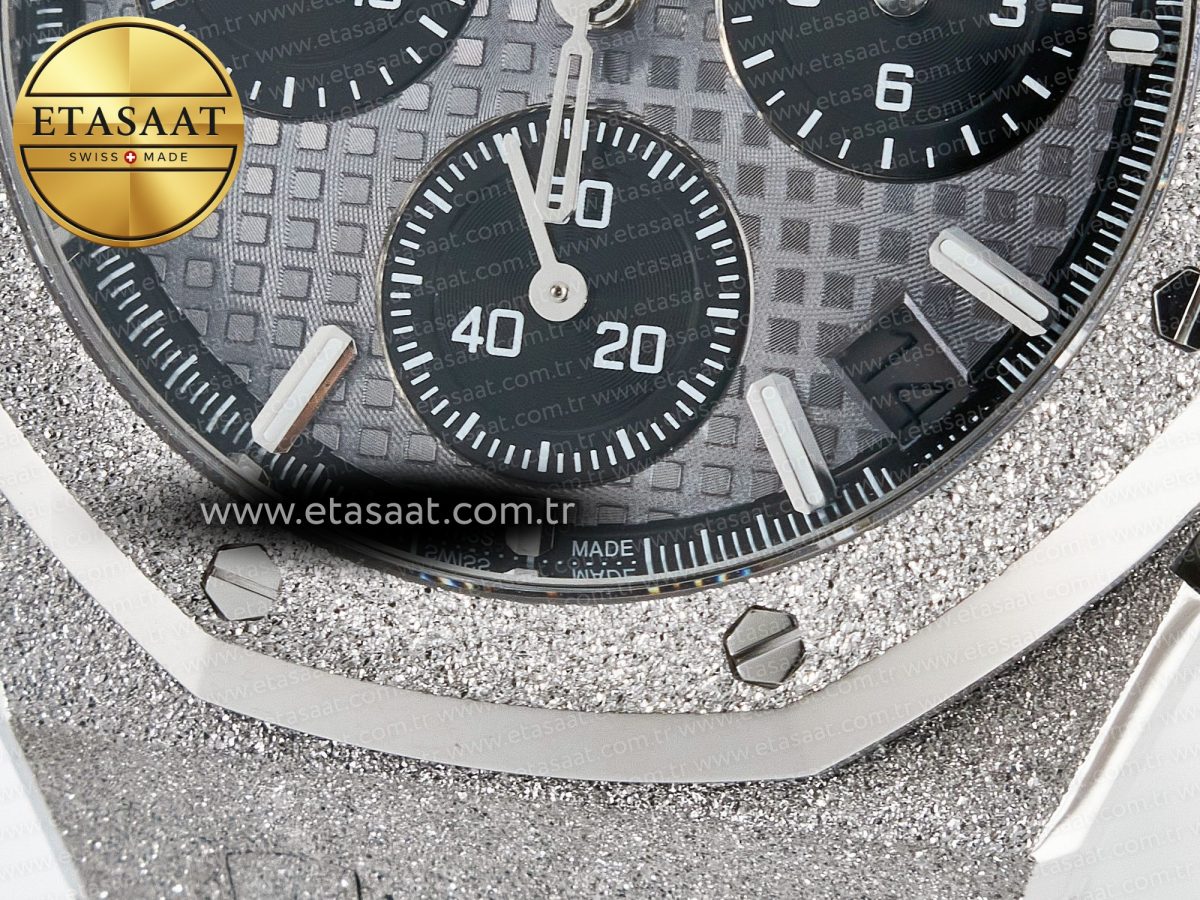 Royal Oak Chrono 26240 Frosted SS APSF 1:1 Best Edition Gray Dial on Bracelet SA4401 Super Clone - Görsel 12