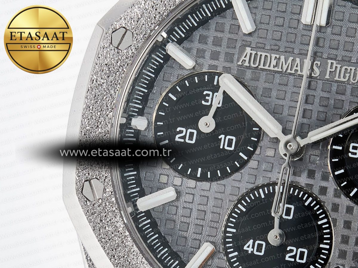 Royal Oak Chrono 26240 Frosted SS APSF 1:1 Best Edition Gray Dial on Bracelet SA4401 Super Clone - Görsel 13