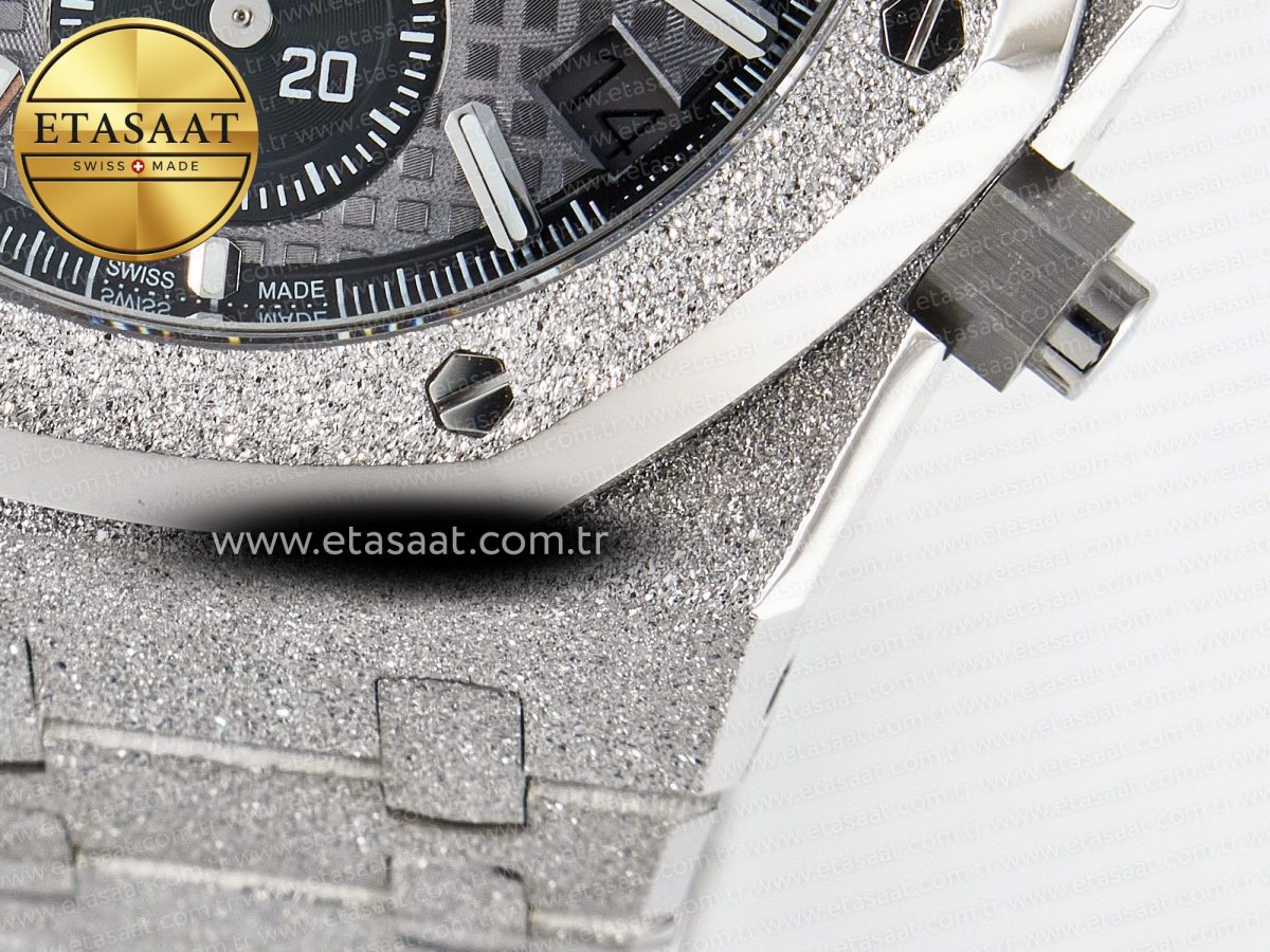 Royal Oak Chrono 26240 Frosted SS APSF 1:1 Best Edition Gray Dial on Bracelet SA4401 Super Clone - Görsel 14