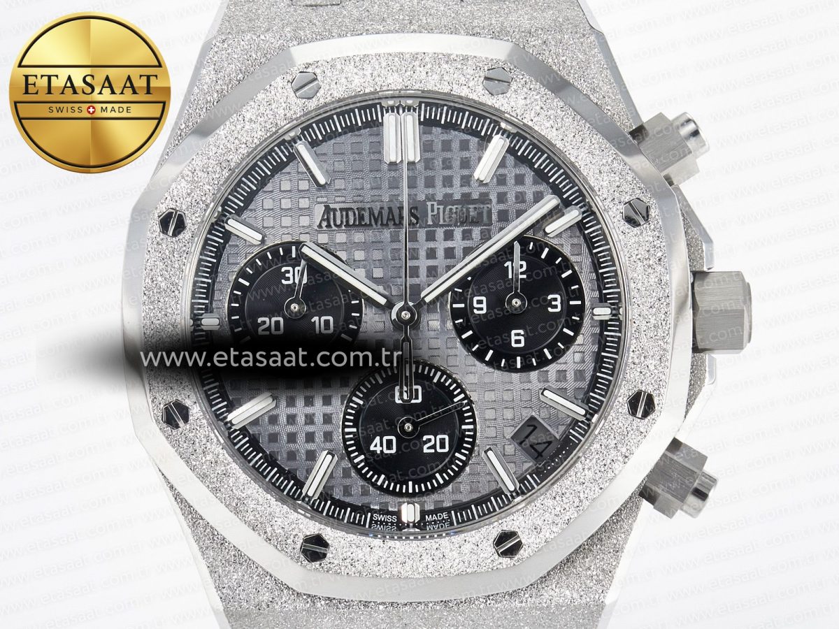 Royal Oak Chrono 26240 Frosted SS APSF 1:1 Best Edition Gray Dial on Bracelet SA4401 Super Clone - Görsel 4