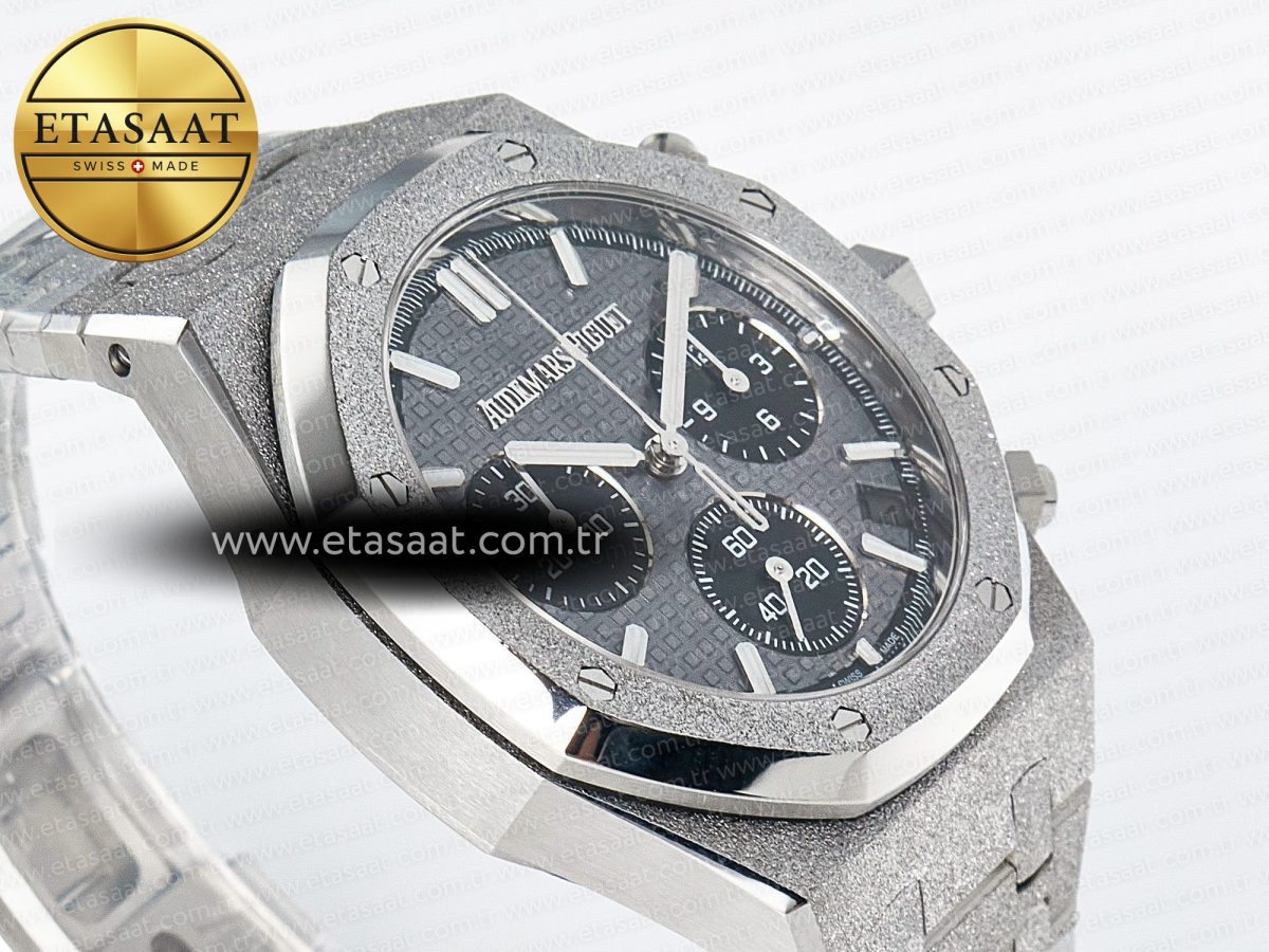 Royal Oak Chrono 26240 Frosted SS APSF 1:1 Best Edition Gray Dial on Bracelet SA4401 Super Clone - Görsel 7