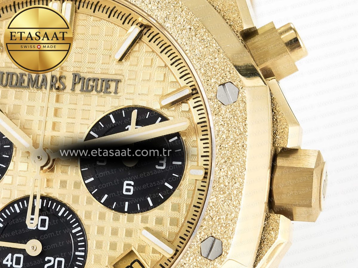 Royal Oak Chrono 26240 Frosted YG APSF 1:1 Best Edition YG Dial on Bracelet SA4401 Super Clone - Görsel 11