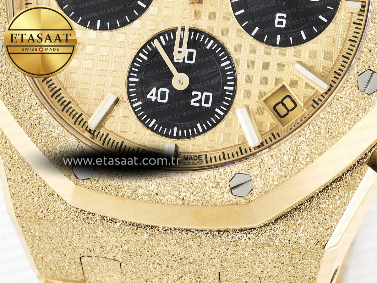 Royal Oak Chrono 26240 Frosted YG APSF 1:1 Best Edition YG Dial on Bracelet SA4401 Super Clone - Görsel 13