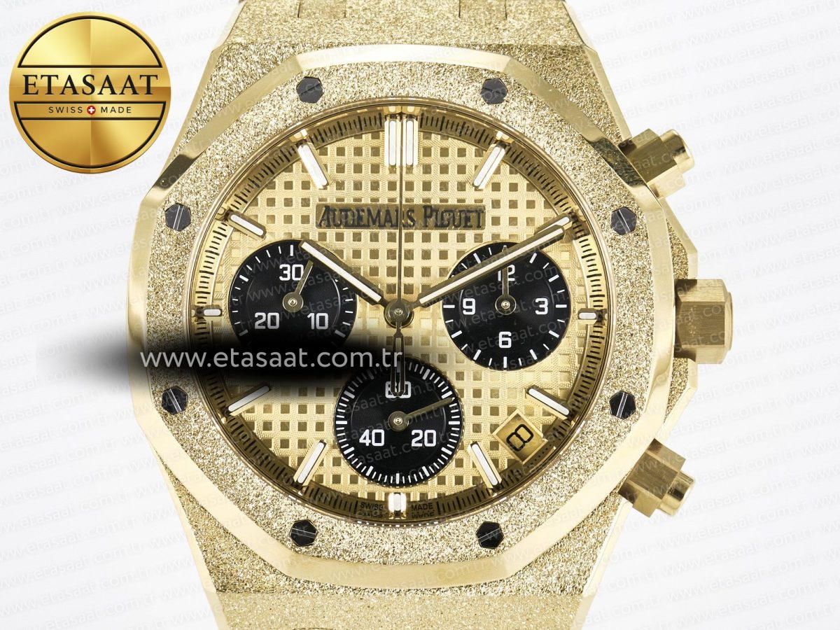 Royal Oak Chrono 26240 Frosted YG APSF 1:1 Best Edition YG Dial on Bracelet SA4401 Super Clone - Görsel 4
