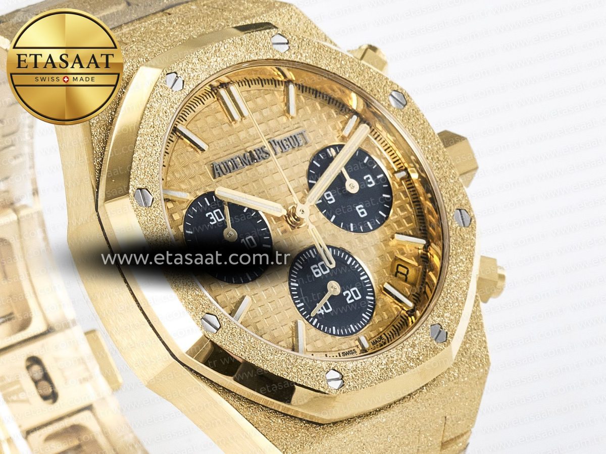 Royal Oak Chrono 26240 Frosted YG APSF 1:1 Best Edition YG Dial on Bracelet SA4401 Super Clone - Görsel 5