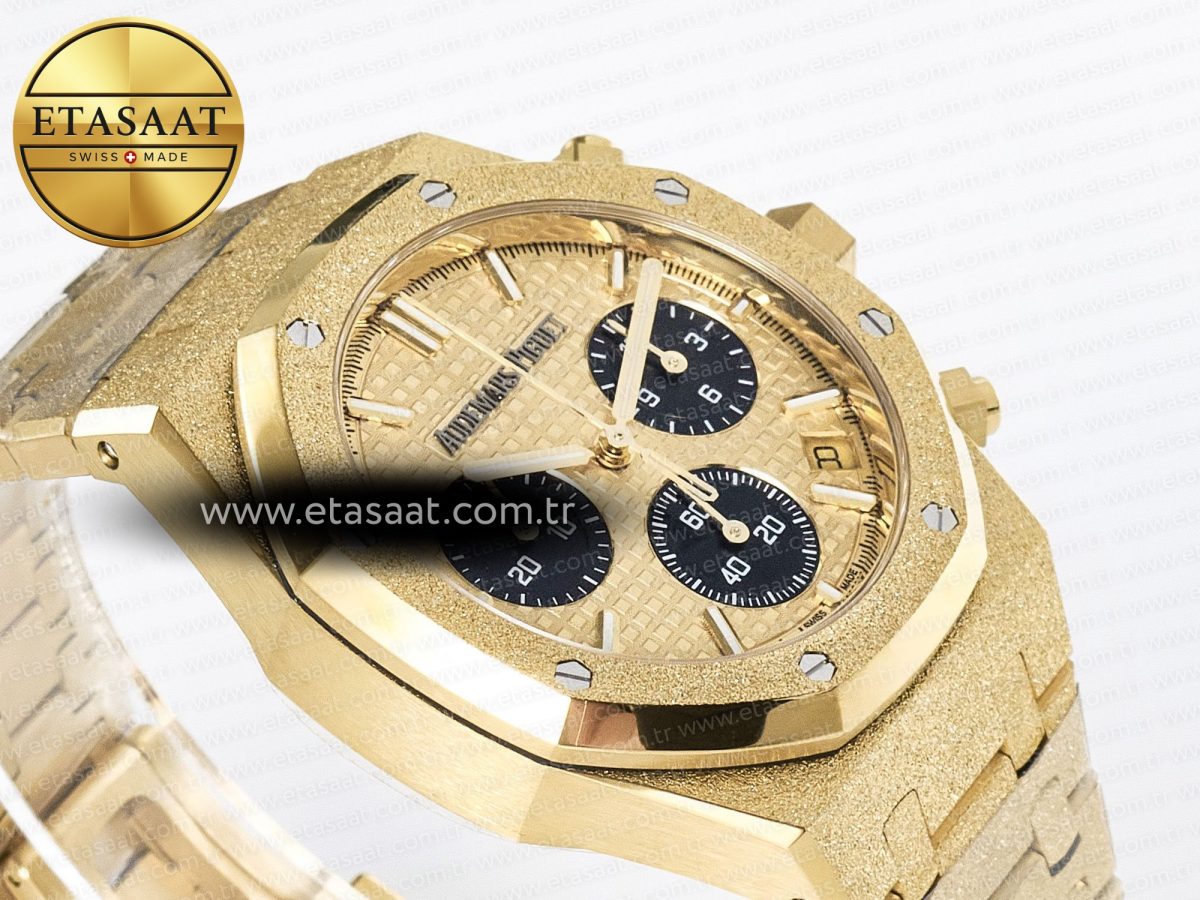 Royal Oak Chrono 26240 Frosted YG APSF 1:1 Best Edition YG Dial on Bracelet SA4401 Super Clone - Görsel 7