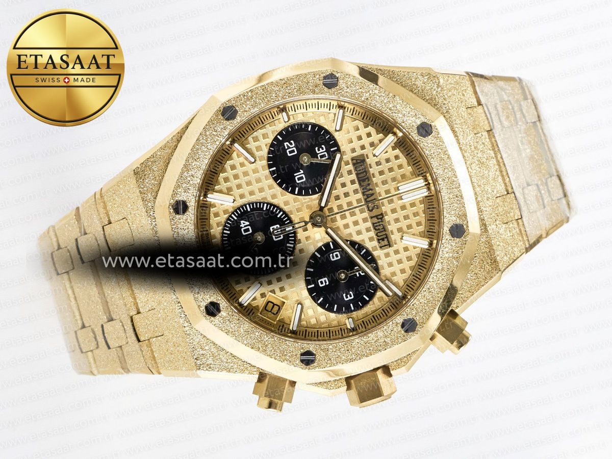 Royal Oak Chrono 26240 Frosted YG APSF 1:1 Best Edition YG Dial on Bracelet SA4401 Super Clone - Görsel 8