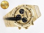 Royal Oak Chrono 26240 Frosted YG APSF 1:1 Best Edition YG Dial on Bracelet SA4401 Super Clone - Görsel 8